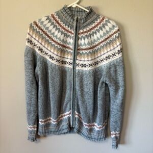 Tiara 2001 Fair Isle Holiday Zip Up Sweater M